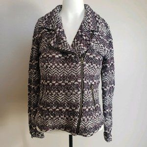 Lucky Brand Side Zip Jacket Red White and Blue Snap Buttons Size Small